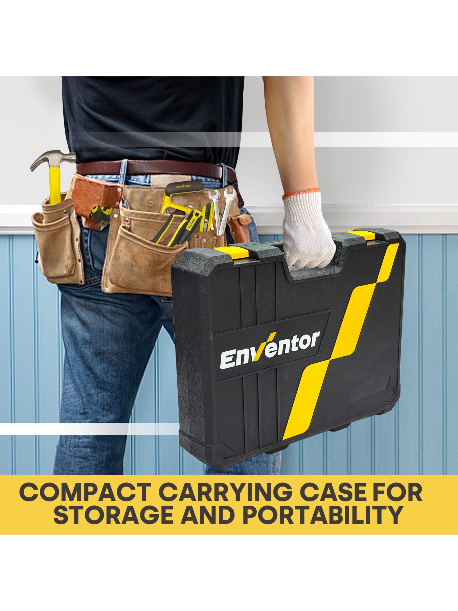 Enventor Basic Home Household Auto Repair Tool Kit Set with Storage Case, 220 Pcs