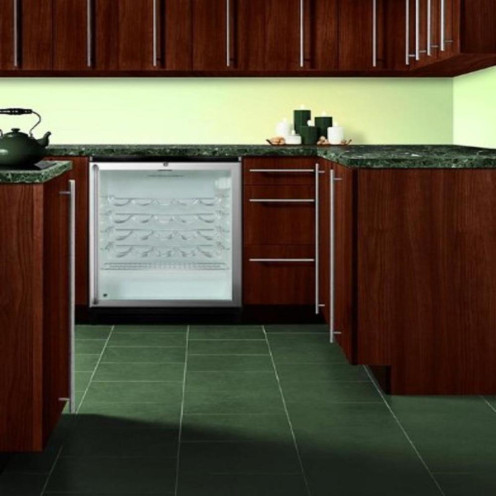 Summit Appliance SWC6GBLBITB 24 in. Wine Cooler for Built-In Undercounter Use with Glass Door Stainless Steel Towel Bar Handle, Black
