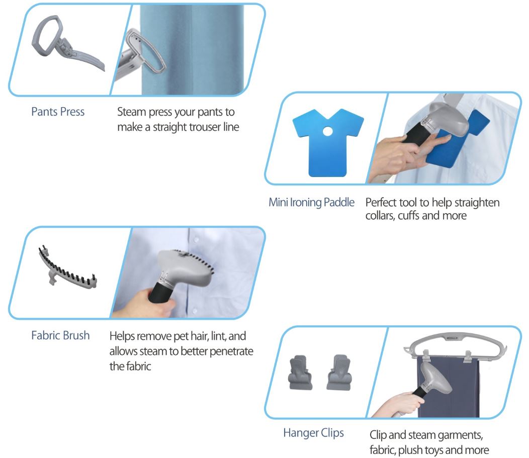 SALAV Professional Series Dual Bar Garment Steamer with Foot Pedals, GS45-DJ Silver
