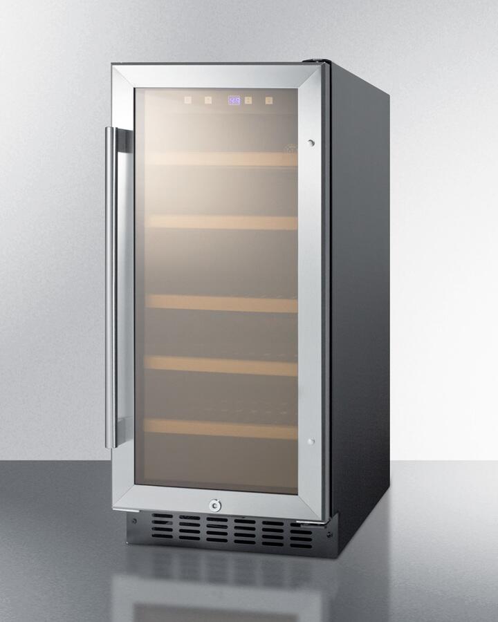 Summit ALWC15 15 Single Zone Wine Cellar with 23 Bottle Capacity  ADA Compliant  Factory Installed Lock  Digital Thermostat  LED
