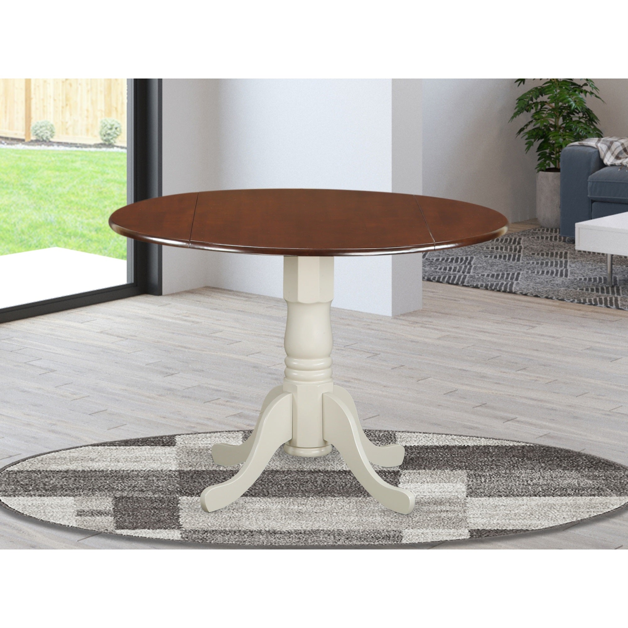 East West Furniture DLT-MLW-TP Dublin Round Table with two 9