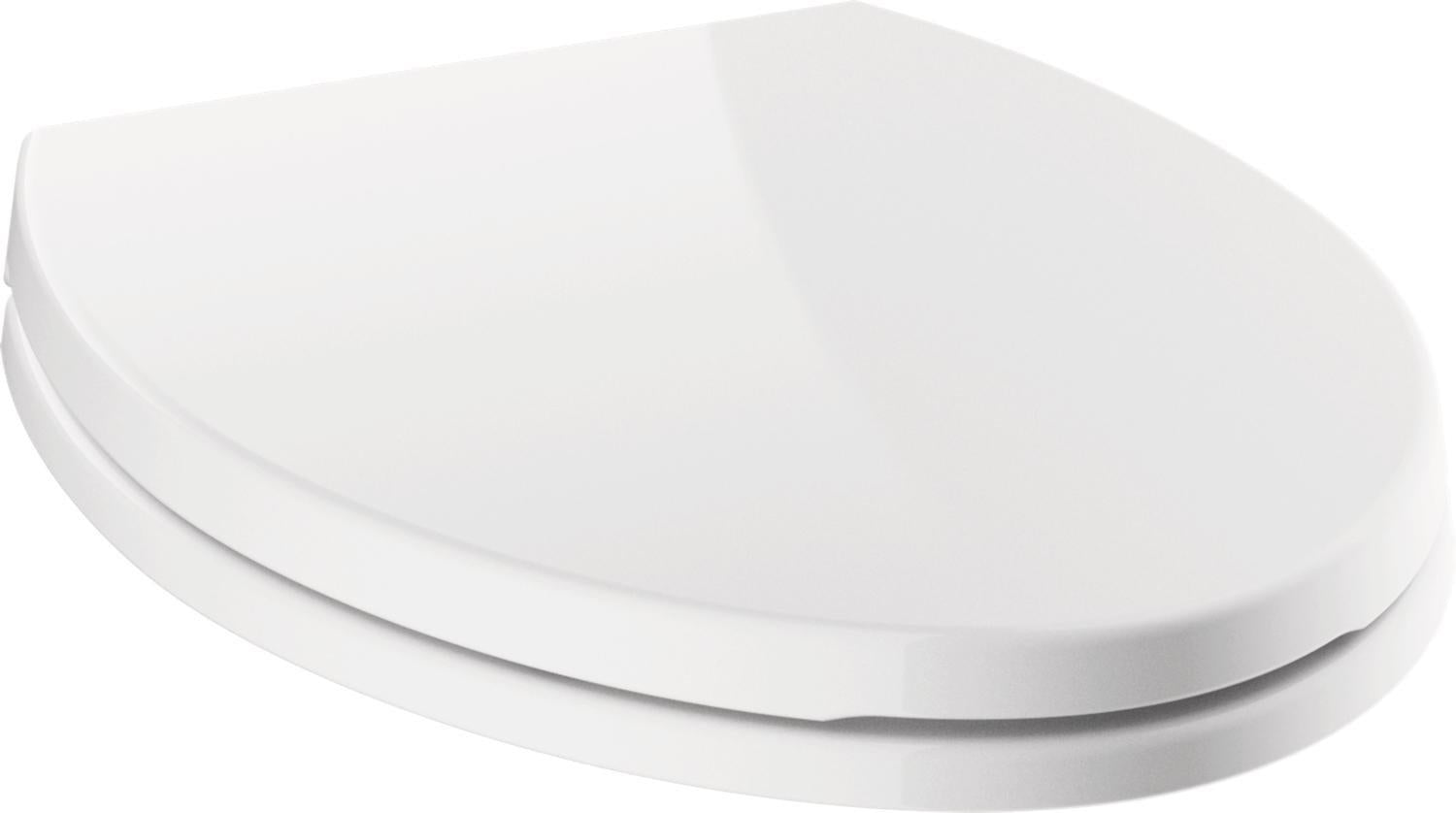 delta faucet morgan elongated slow-close white toilet seat with non-slip seat bumpers, white 811903-wh
