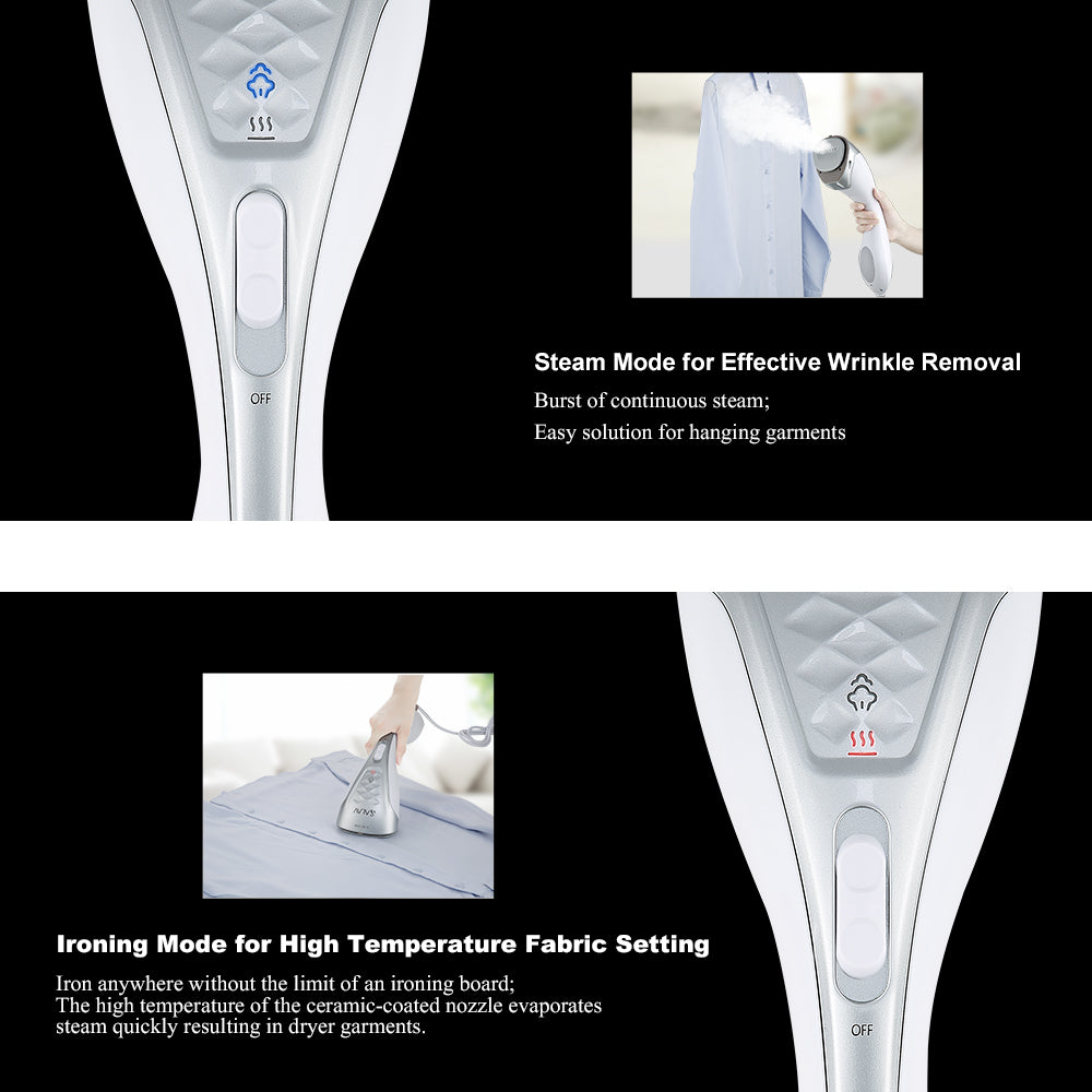 SALAV HS-100-Silver DuoPress Hand Held Steamer, All in One Steamer + Iron, Silver