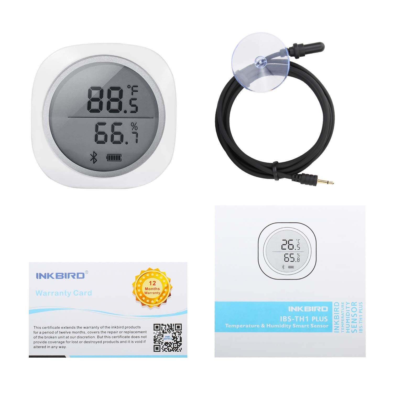 Generic Inkbird Wireless Thermometer Hygrometer Smart Sensor Data Logger with Waterproof External Probe Magnet for Food Storage Brewing