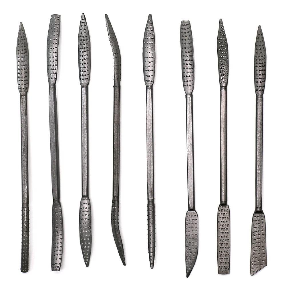 kingzhuo wood files and rasps 8 pcs 5.5 x 200mm double ended riffler wood rasp file set riffler file set woodworking carving