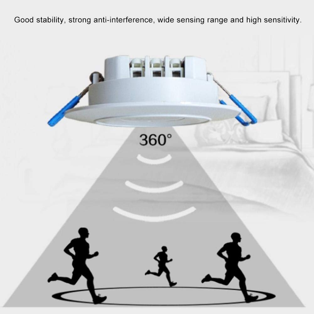 Generic Motion Sensor Light Switch, 360 Degree Smart Microwave Sensor Ceiling Occupancy Sensor Detector, Ceiling PIR Motion Sensor Swit