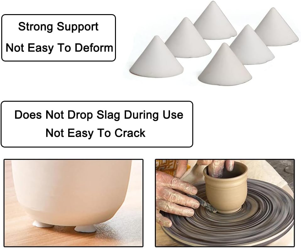 AZB 50 Pieces Pottery Kiln Nails Ceramic Refractory Support Nails High Temperature Cone Support Nails Reusable Resistant Pottery To