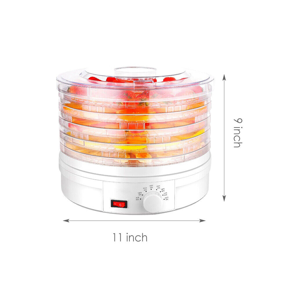 Great Choice Products Hot 5-Tray Food Dehydrator Machine Adjustable Portable Countertop Fruit Drying U