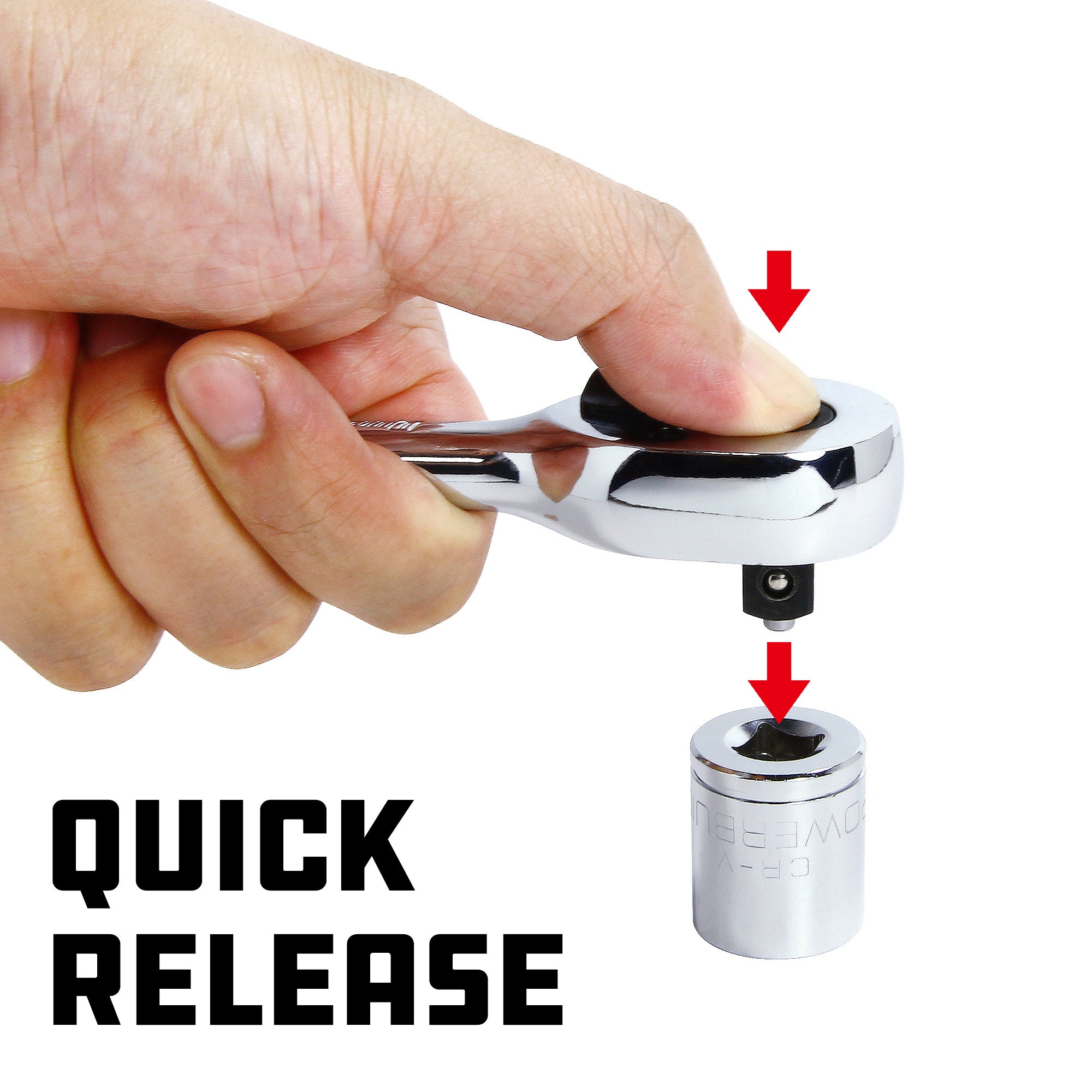 Powerbuilt 1/2 Inch Drive 36 Tooth Quick-Release Ratchet - 642509