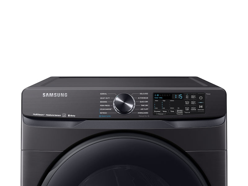 Samsung DVE50R8500V/A3 7.5 cf electric FL smart Bixby enabled dryer w/ Steam Sanitize+ in Black Stainless