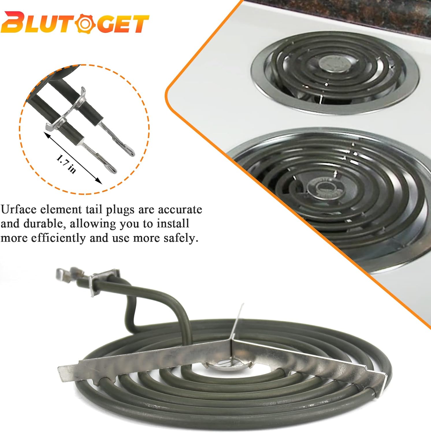 Generic WB30M1 WB30M2 Electric Stove Burner Replacement Blutoget - Range Stove Top Surface Element Burner Kit - Replacement for GE Hotp