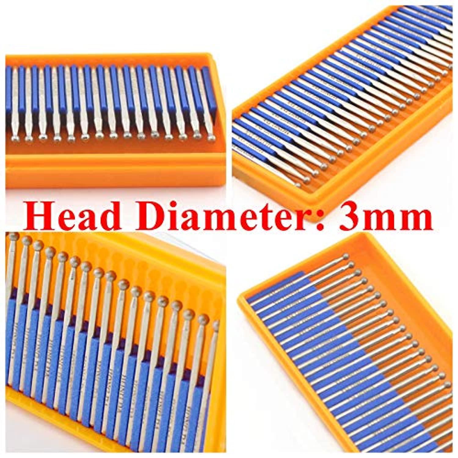 Jingling diamond grinding bits 3 mm spherical head for dremel rotary tools pack of 30pcs