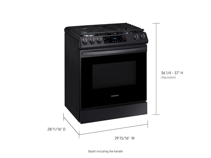 Samsung NX60T8111SG/AA 6.0 cf gas slide-in in Black Stainless