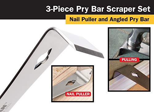 Titan Tools Titan 17007 3-Piece Stainless Steel Pry Bar Scraper Set