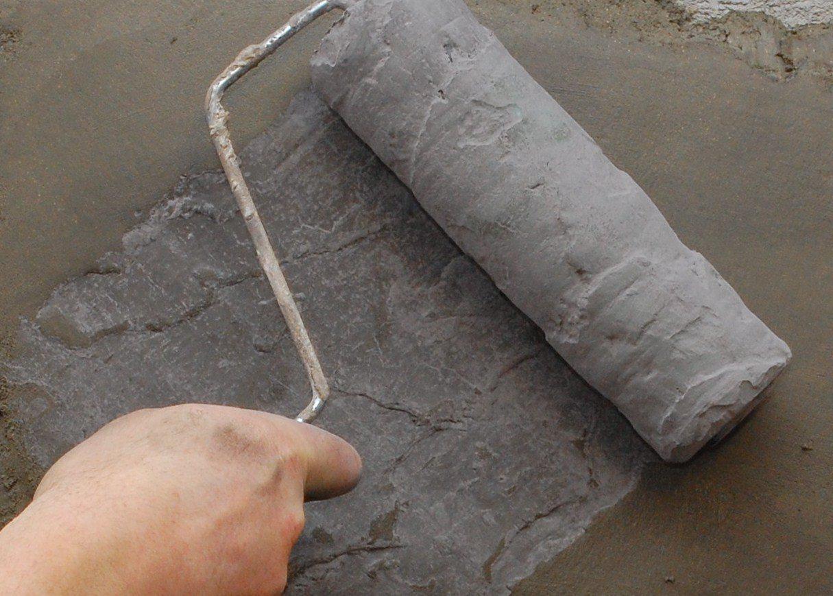 walttools tru tex slate texture roller sleeve for concrete flatwork, vertical, touch-ups, countertops, overlay - quick, easy,