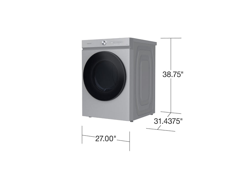 Samsung Bespoke 7.6 cu. ft. Ultra Capacity Gas Dryer with Super Speed Dry and AI Smart Dial in Silver Steel