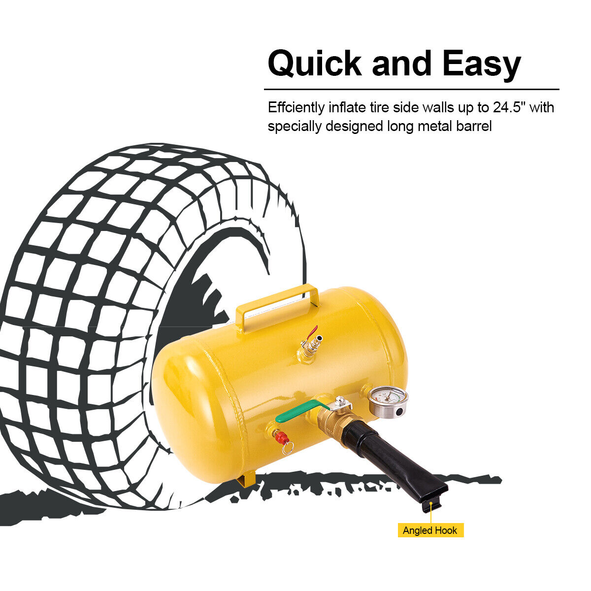 Great Choice Products 5 Gallon Air Tire Bead Seater Blaster Tool Seating Inflator Truck Atv 145Psi