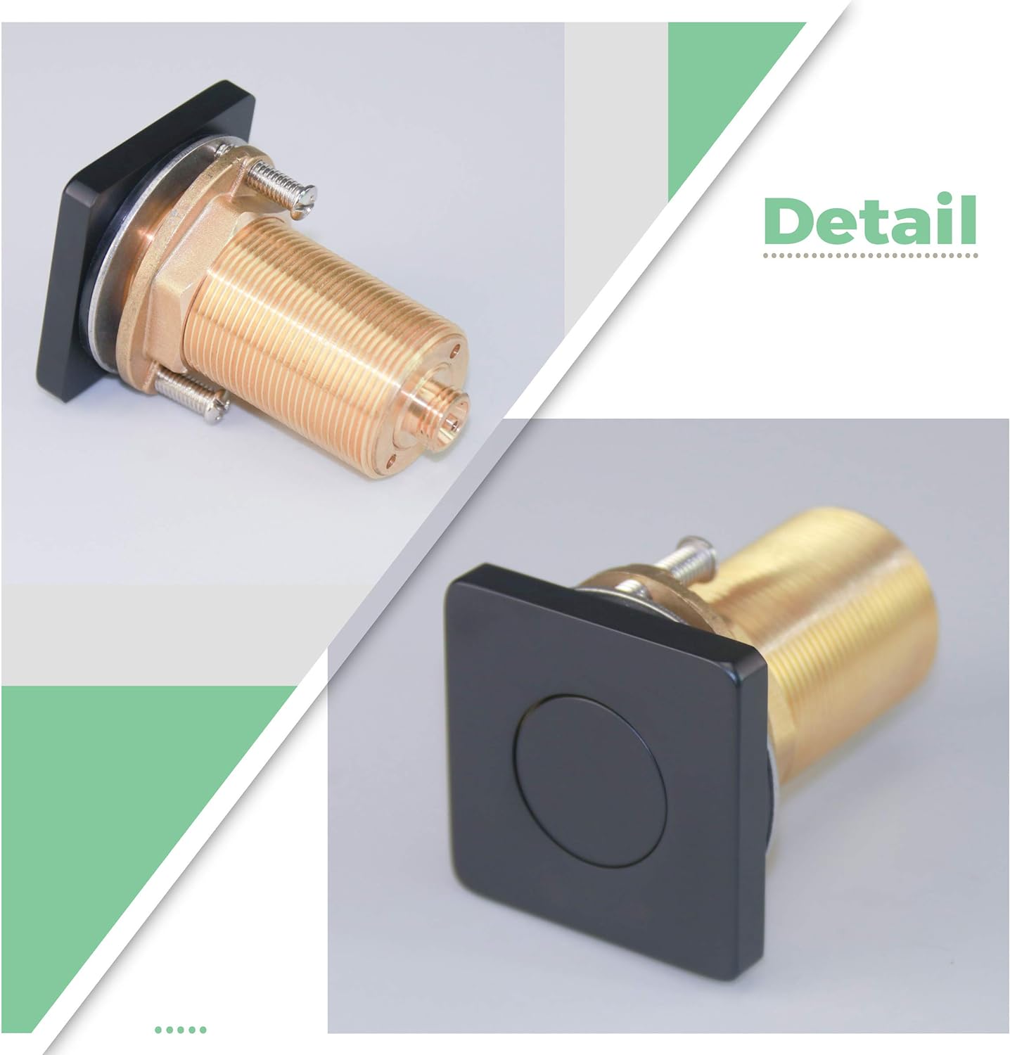 KaiLaiRui SANITARY KANARY ALL Brass Air Switch Button for Sink Top Counter Top Garbage Disposal Part(Square,Matte Black)