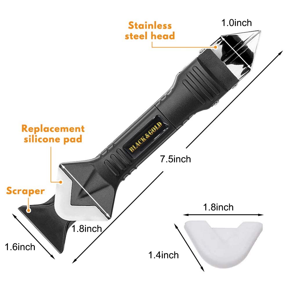 Generic 3 in 1 Silicone Caulking Tool Kit Black