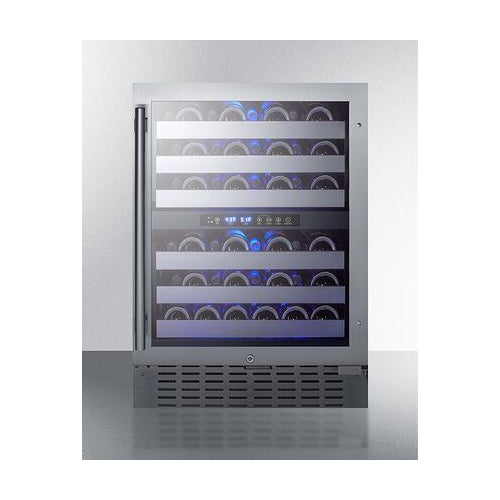 Summit SWC532BLBIST 24 Dual Zone Wine Cellar 46 Bottle in Stainless Steel