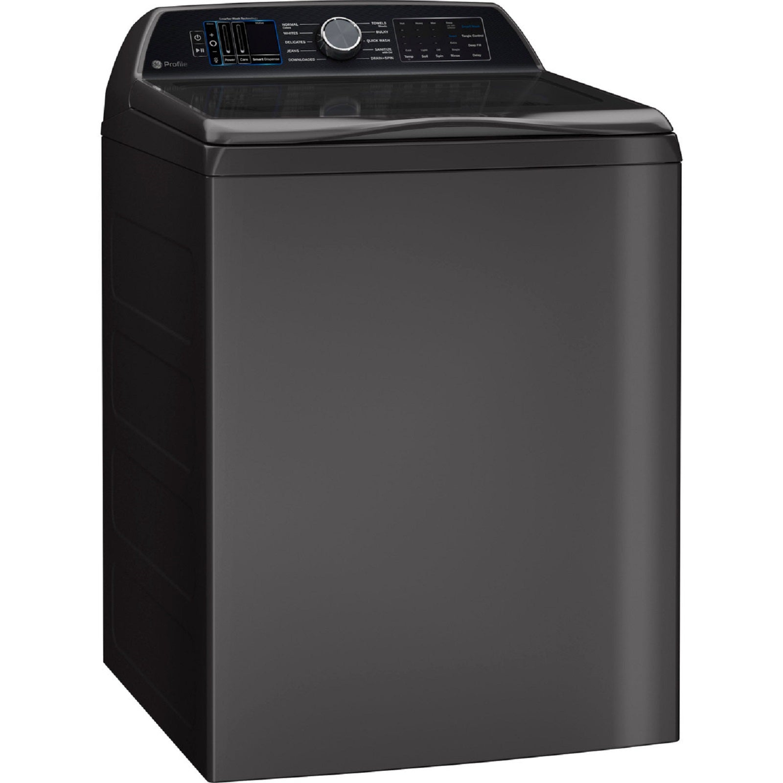 GE Appliances PTW905BPTDG GE Profile 5.3 cu. ft. Capacity Washer with Smarter Wash Technology and FlexDispense - Diamond Gray