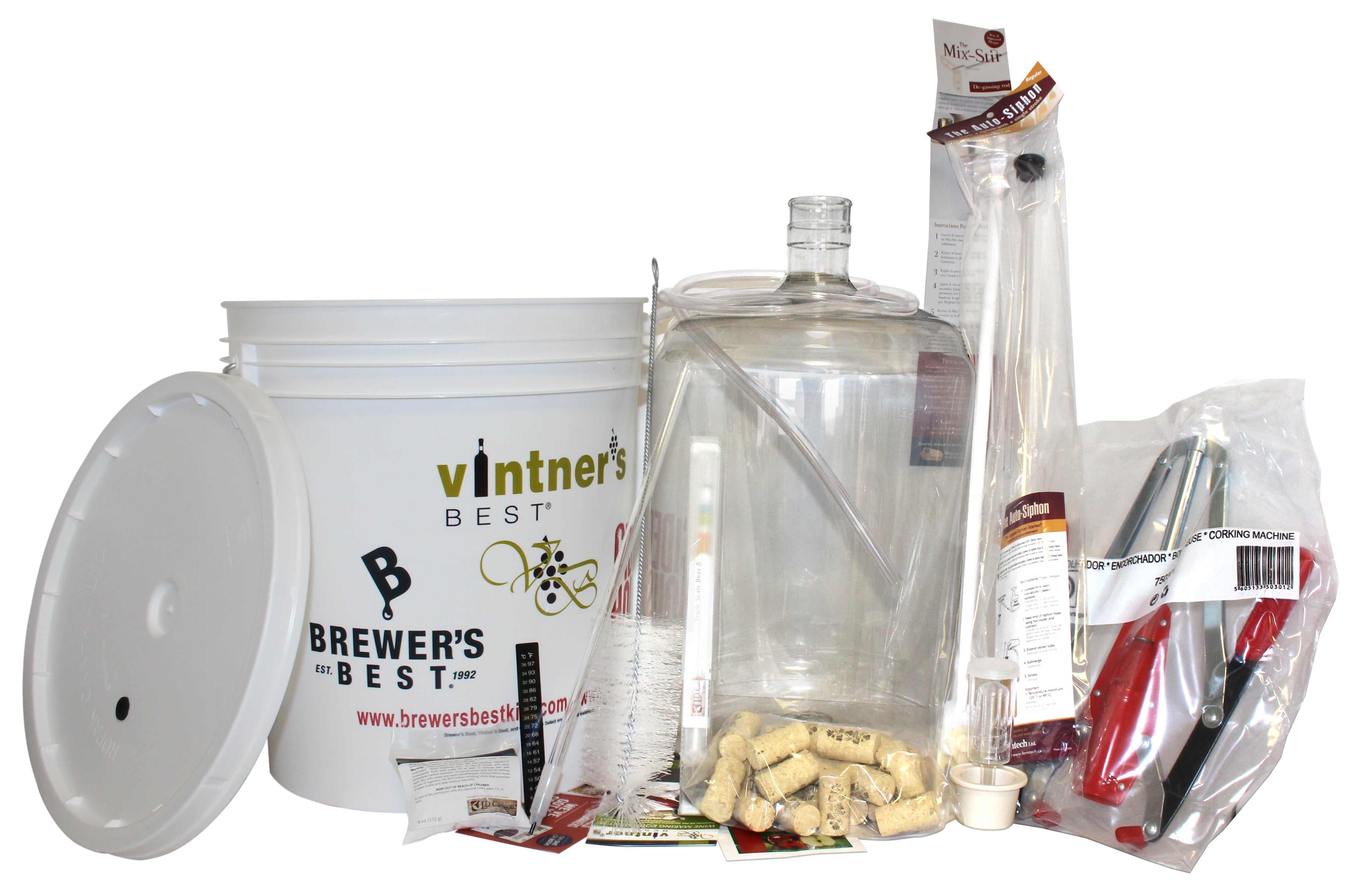 Vintner&s;s Best #3012BB Starter Winemaking Equipment Kit w/ Better Bottle &a; Double Lever Corker