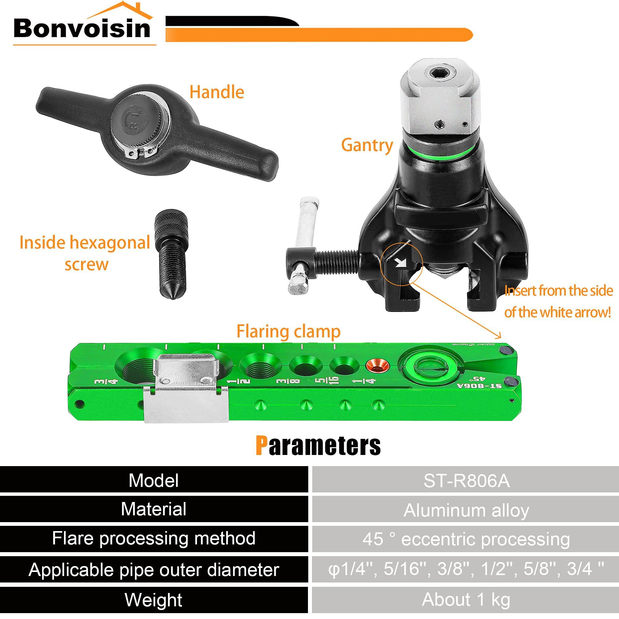 bonvoisin ratchet flaring tool kit 1/4-3/4 single copper flare tool 45 eccentric type hvac air condition refrigeration tool w