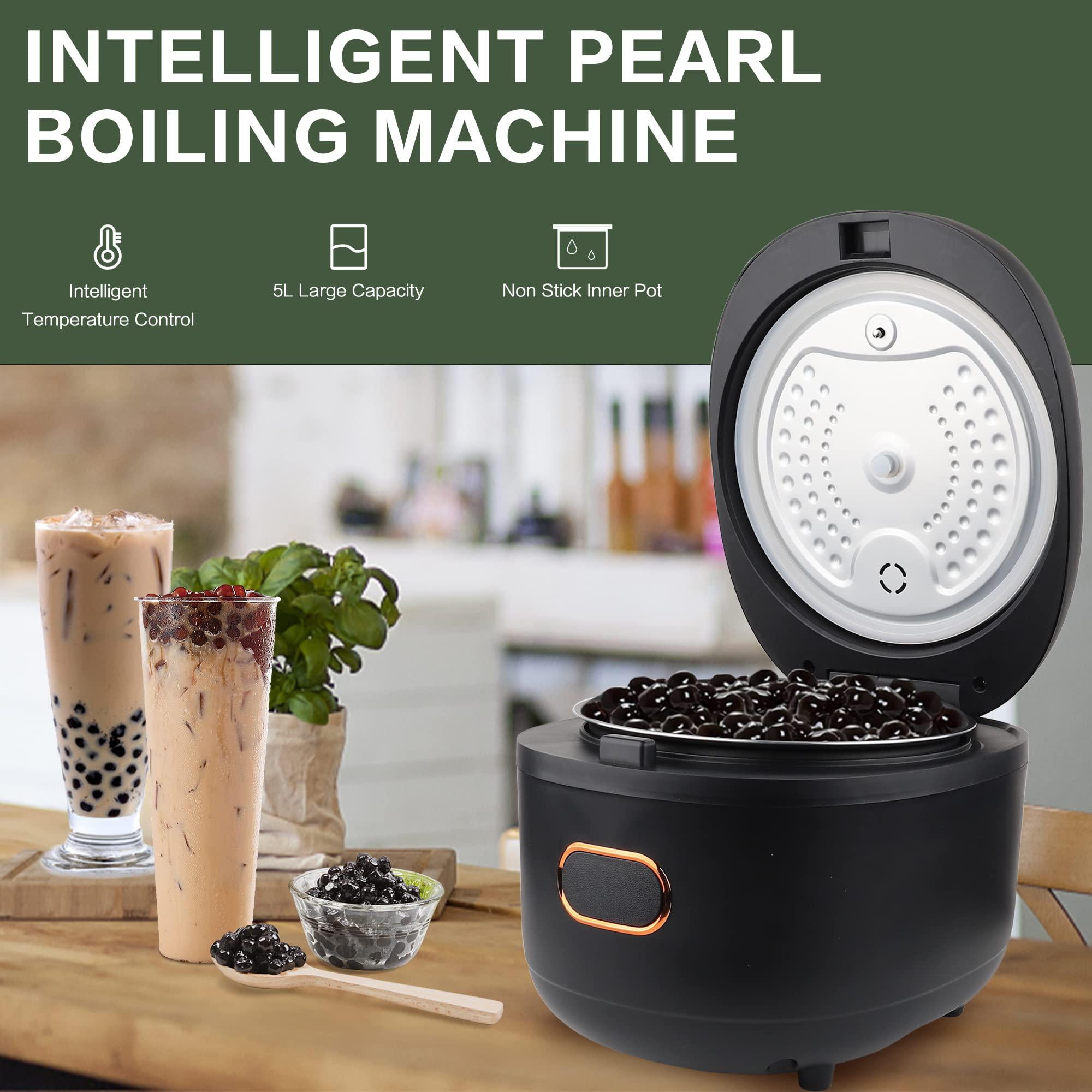 mecpramy automatic boba pot,5l pearl pot, smart touch control panel, high-efficient 900w power, food-grade non-stick inner po