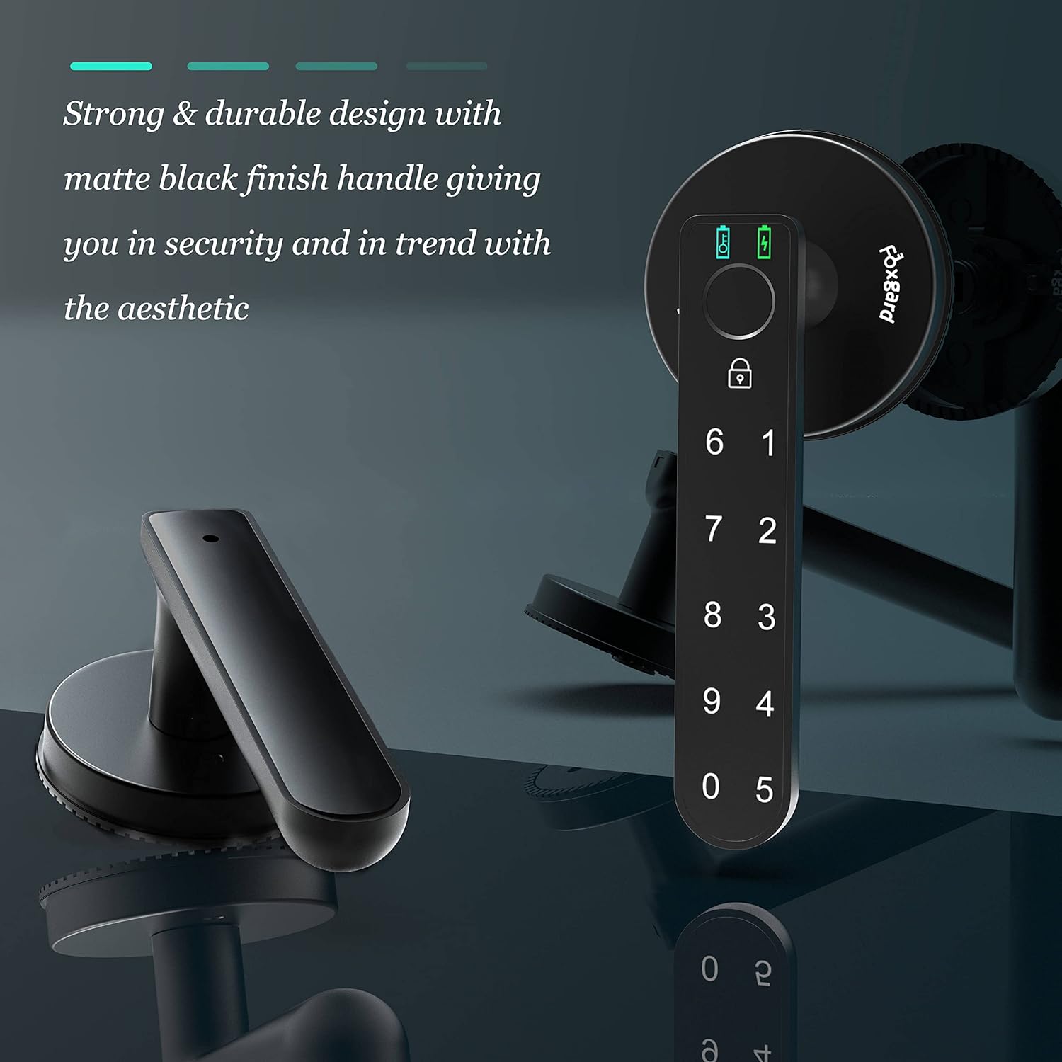 Foxgard Fingerprint Door Lock,  Biometric Door Lock, Keyless Entry Door Lock with Keypad,Smart Door Knob with 100 Fingerprints, 50 Code