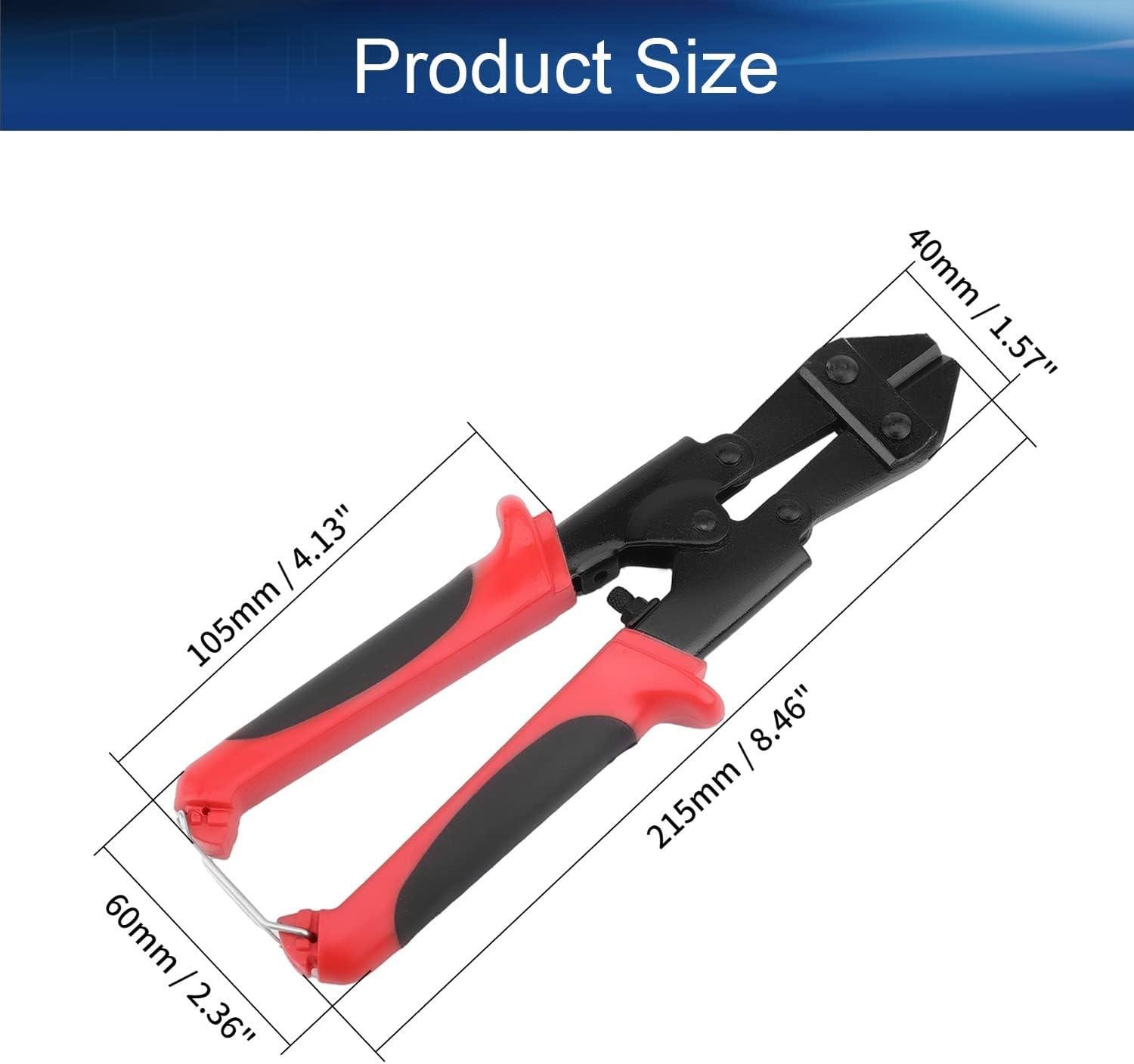 Auniwaig 8 Inch Mini Bolt Cutters Bi-Material Handle with Soft Rubber Grip Wire Cutter Bolt Clipper for Heavy Duty Wrie Bolt Nail Rivert