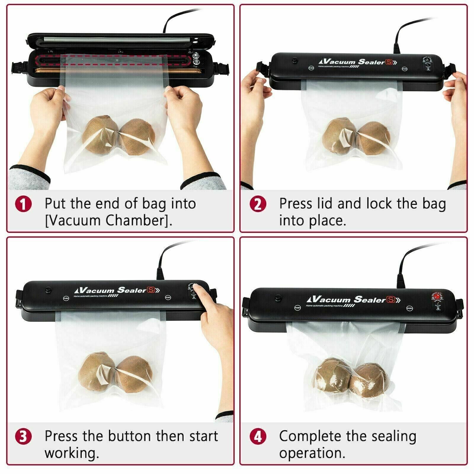 EBD Product Vacuum Sealer Machine Food Preservation Storage Saver Automatic With Seal Bag