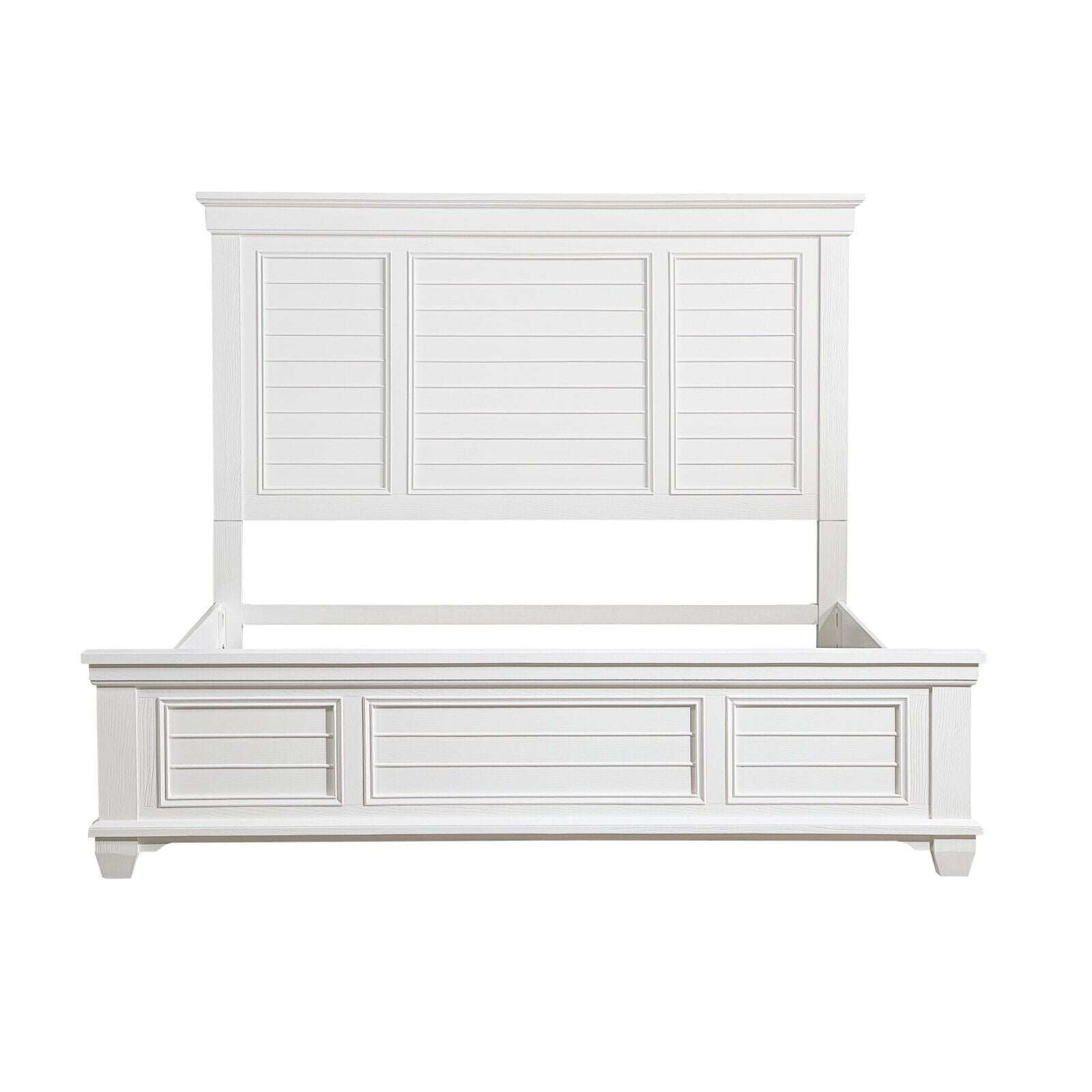 Esofastore Traditional White Finish Queen Panel Bed Classic Style Bedroom Furniture 1pc