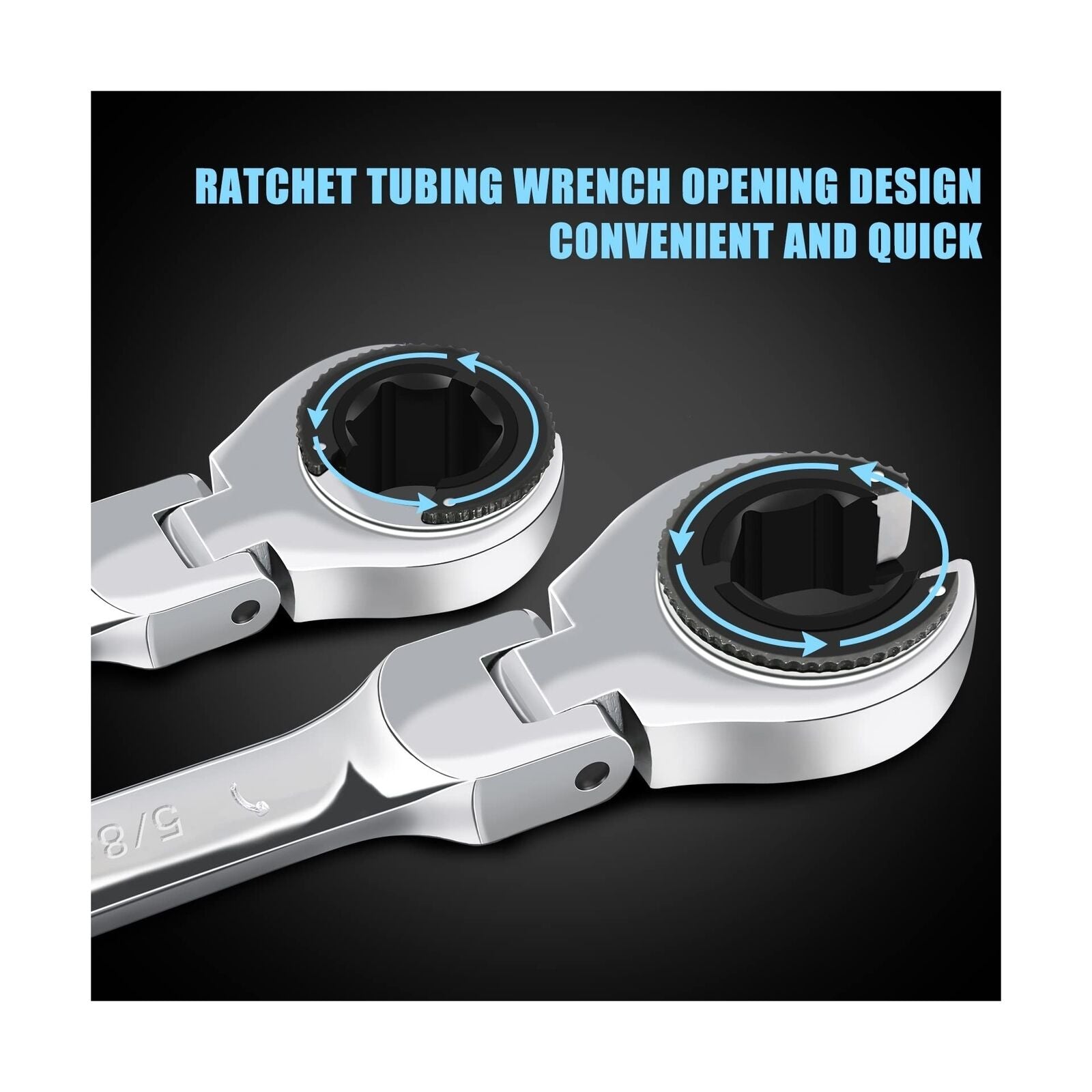 GCP Products &a;#12305;Sae Flex-Head Ratcheting Wrench Combination Wrench Set 10 Pcs/Set