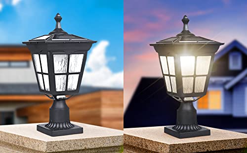 Kemeco ST4311AQ LED Cast Aluminum Solar Post Light Fixture with 3-Inch Fitter Base for Outdoor Garden Post Pole Mount