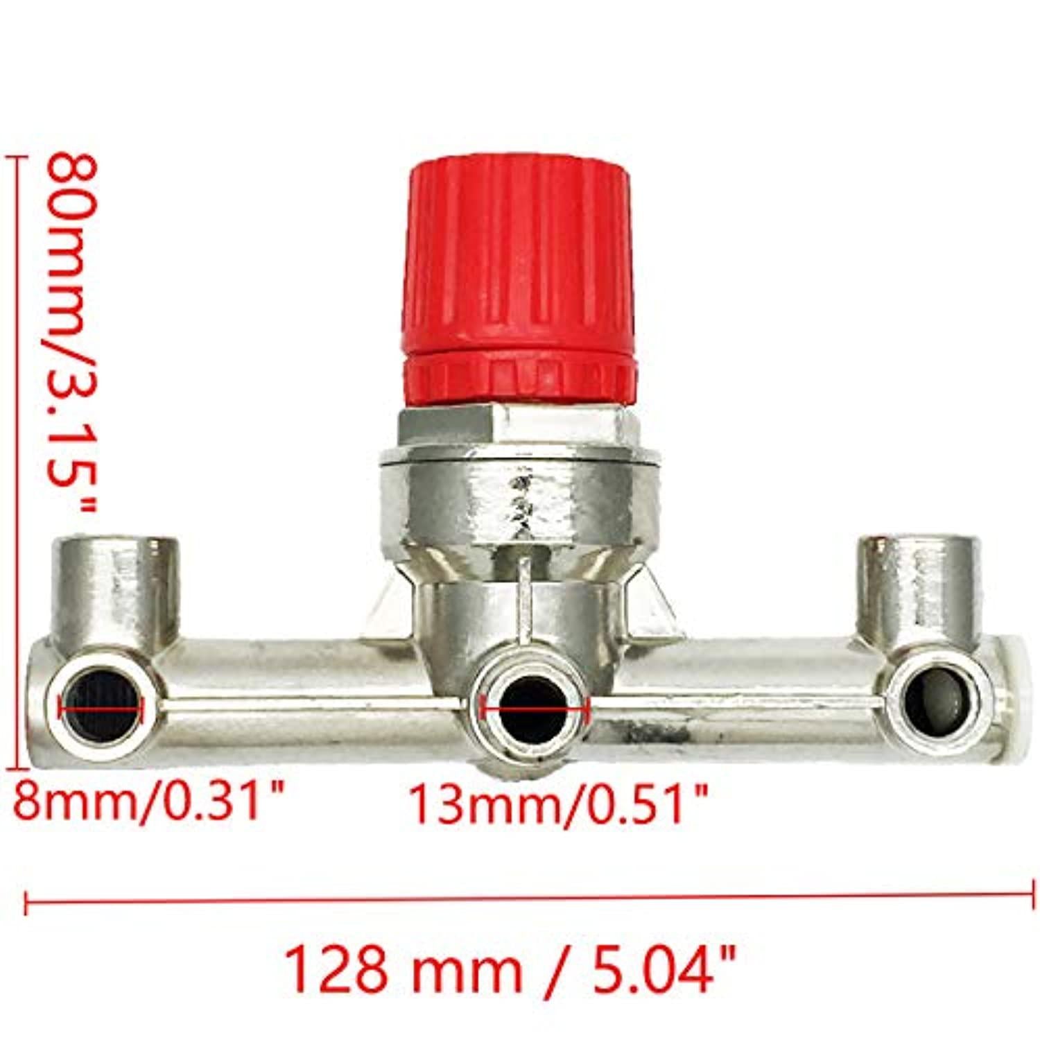 comok double outlet tube zinc alloy air compressor fittings red cap regulator pressure valve switch manifold part accessories