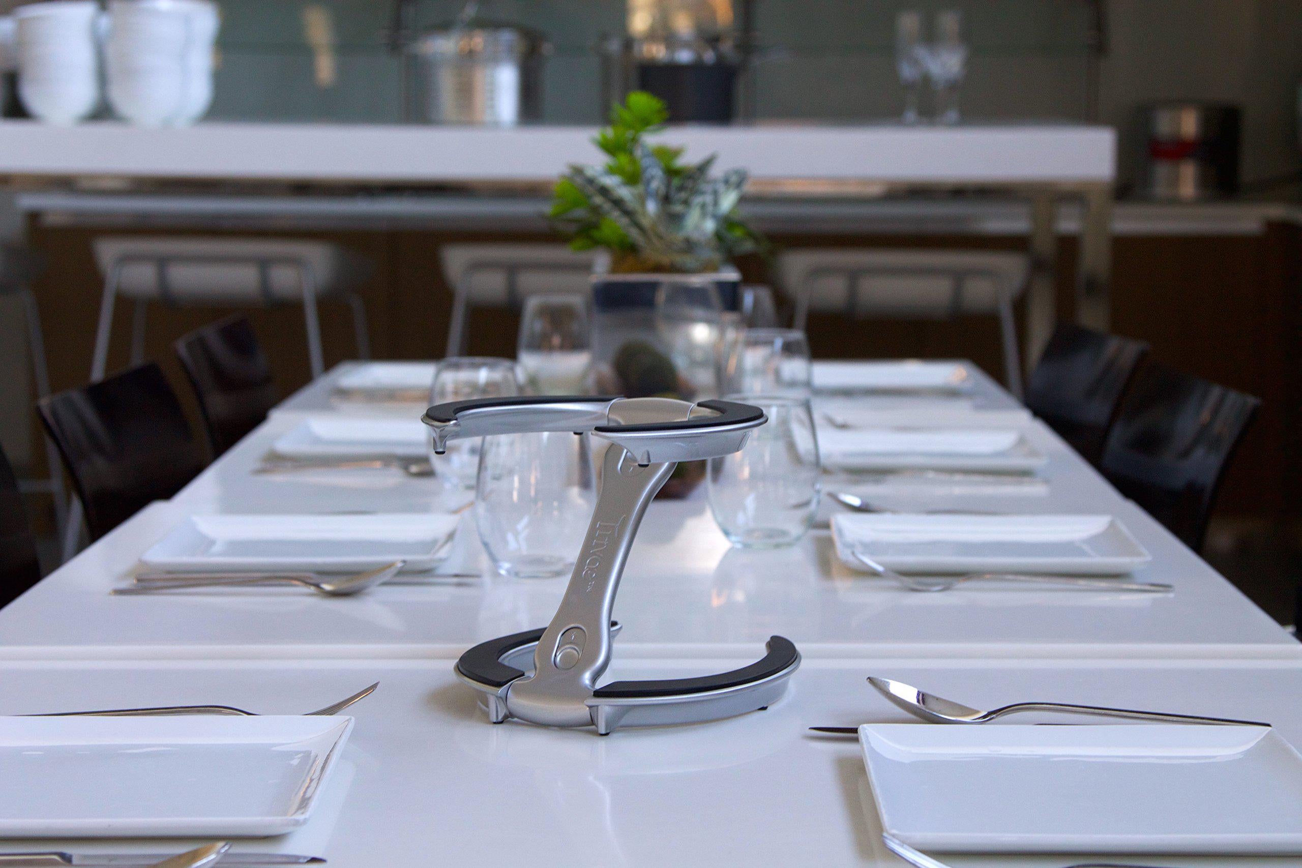 trivae unique patented pan lid, utensil and pot holder, dish/cake serving stand and trivet in one for the kitchen lover
