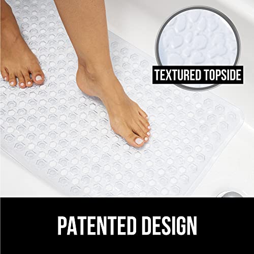 Gorilla Grip Patented Bath Tub and Shower Mat, 35x16, Machine Washable, Extra Large Bathtub Mats with Drain Holes and Suction Cu