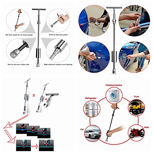 Fly5D 74 Pcs Car Body Paintless Repair Removal Tools Automotive Door Ding Dent Silde Hammer Glue Puller Repair Starter Kits for