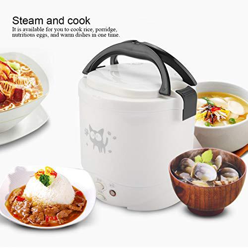 tiiyee 1l mini rice cooker 12v electric lunch box portable travel rice cooker for car multifunctional electric food steamer rice coo