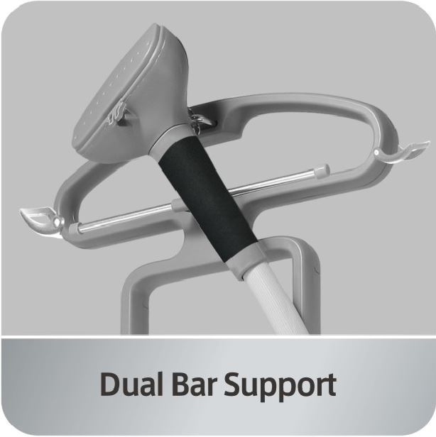 SALAV Professional Series Dual Bar Garment Steamer with Foot Pedals, GS45-DJ Silver