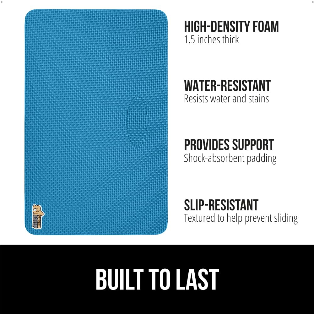 Gorilla Grip Extra Thick Kneeling Pad, Supportive Soft Foam Cushioning for Knee, Water Resistant Construction for Gardening, Bat