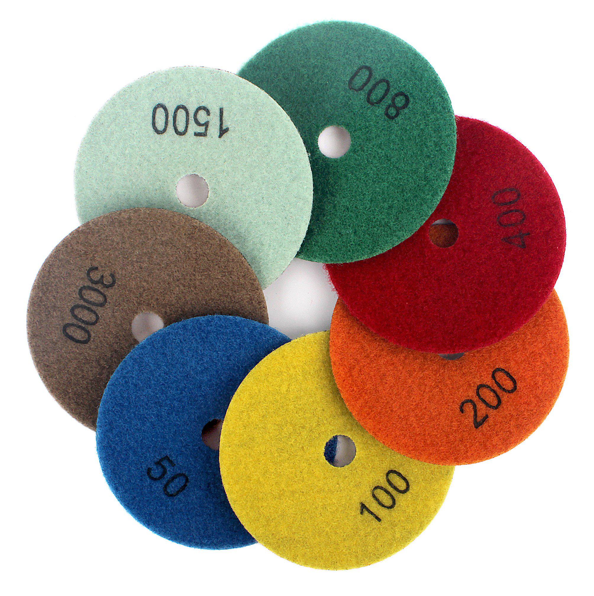 Z-LEAP 4 inch dry diamond polishing pads for marble granite concrete stone surface edge polishing(7pcs)