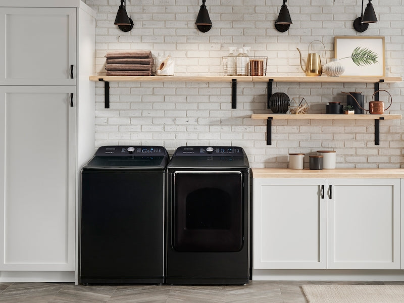 Samsung DVE54R7200V/A3 7.4 cf electric TL dryer w/ Steam Sanitize+ in Black Stainless