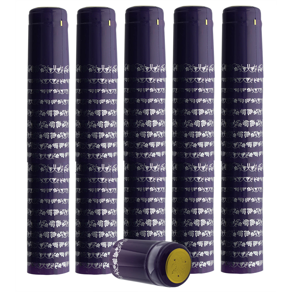 HOME BREW OHIO HOMEBREWOHIO.COM Home Brew Ohio Purple With Silver Grapes PVC Shrink Capsules 8000 count