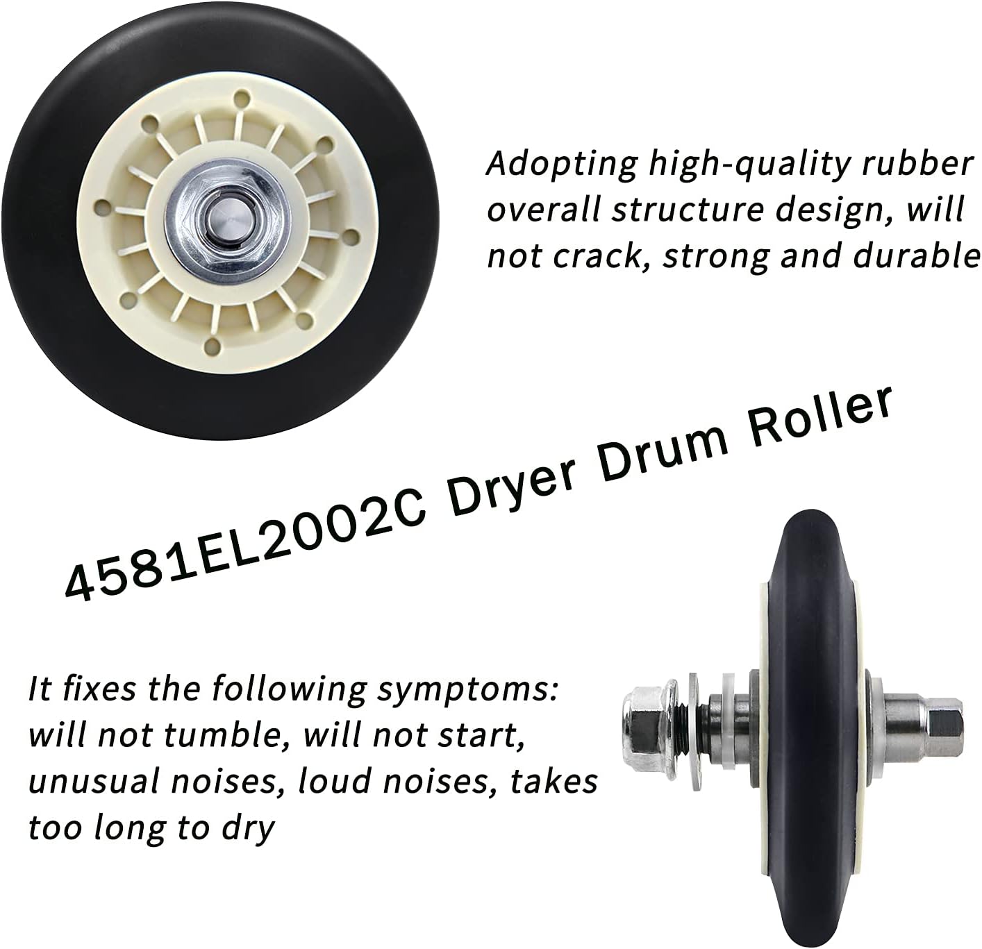 ALEW Direct Upgraded Dryer Repair Kit Compatible with LG Kenmore Dryers Includes 4581EL2002C Dryer Drum Roller Assembly 4400EL2001A Dryer B