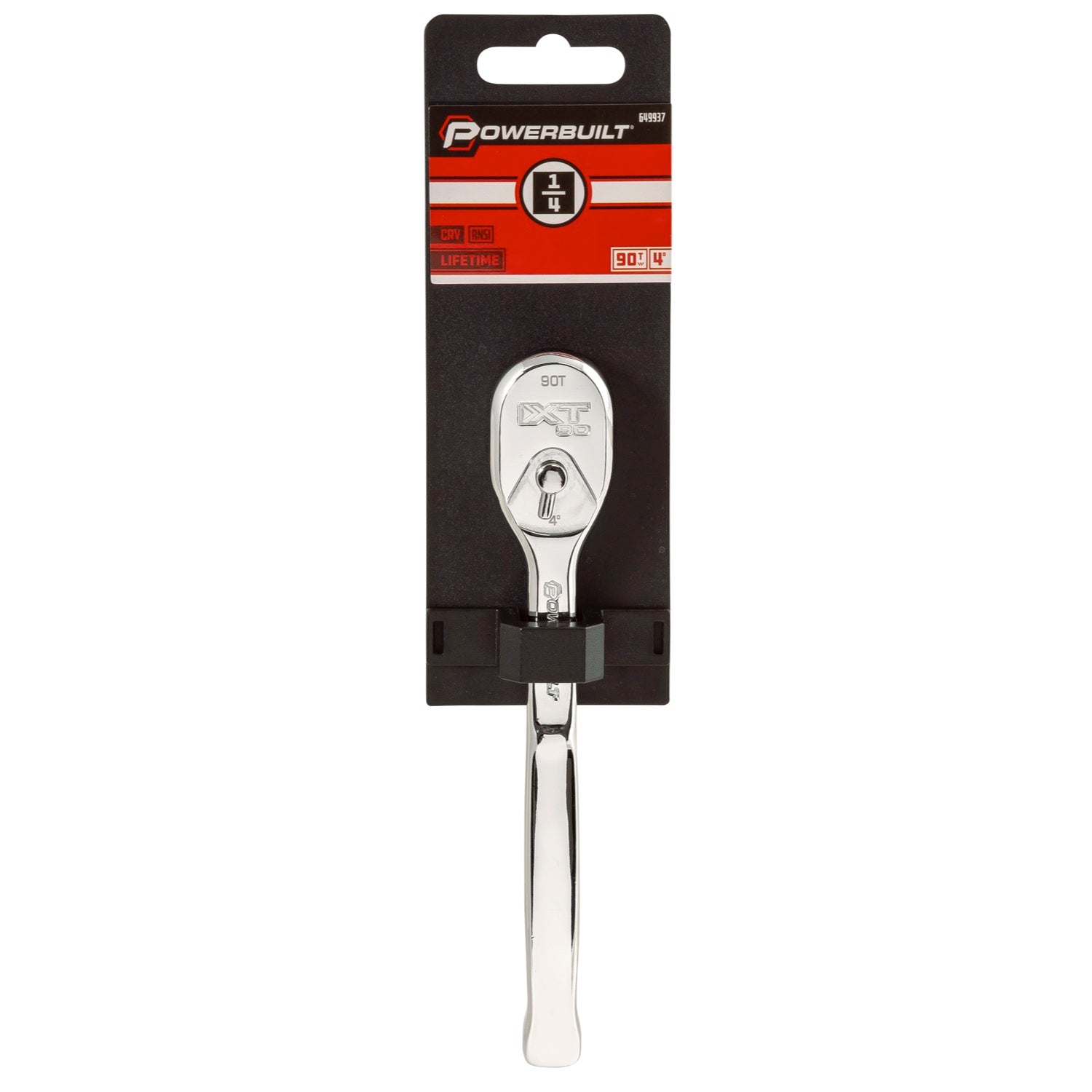 Powerbuilt 1/4 Inch Drive 90 Tooth Pro Tech (XT90) Professional Ratchet - 649937