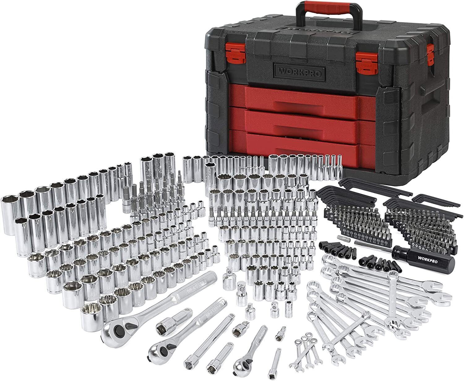 Great Choice Products 450-Piece Mechanics Tool Set Professional Tool Kit Heavy Duty Case Box