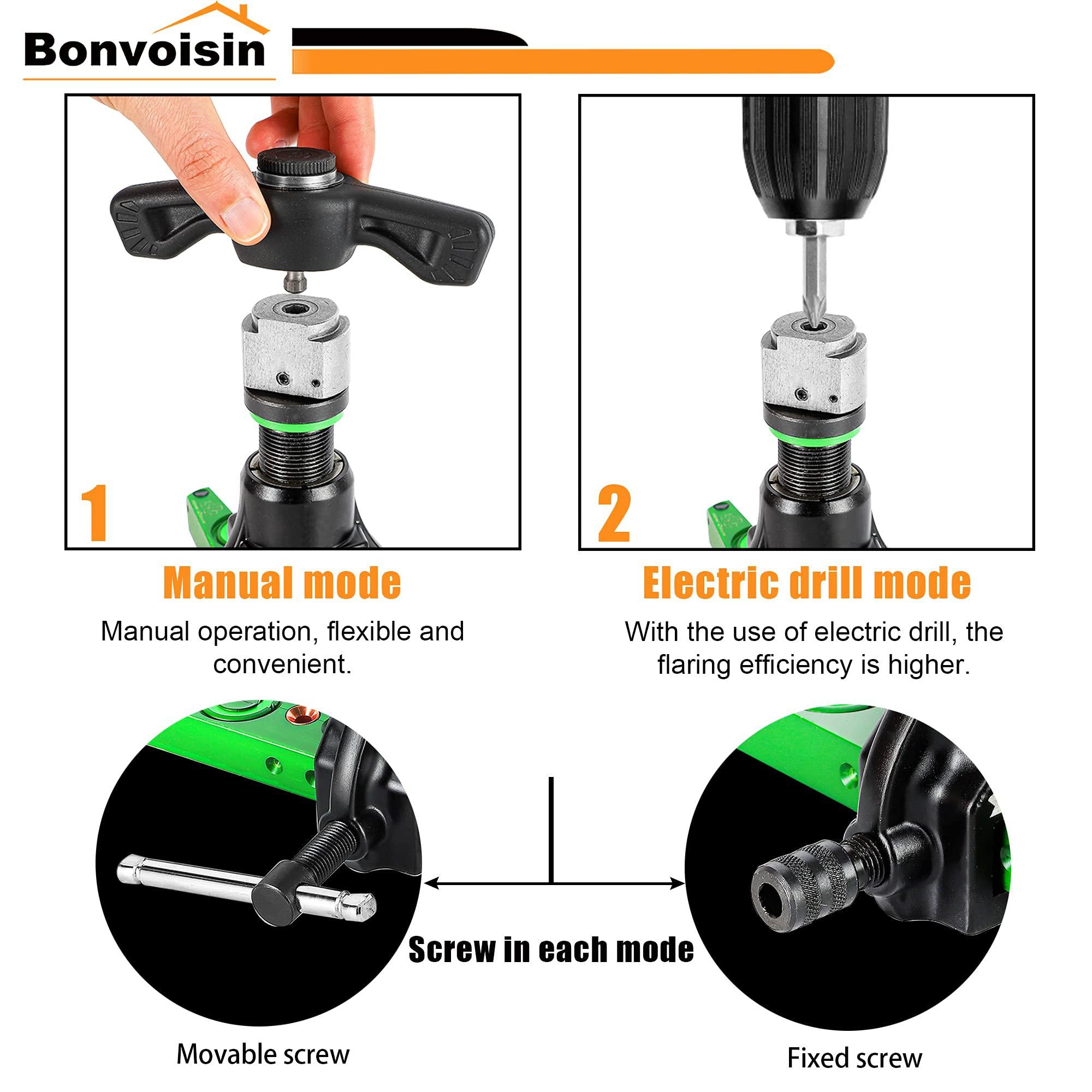 bonvoisin ratchet flaring tool kit 1/4-3/4 single copper flare tool 45 eccentric type hvac air condition refrigeration tool w