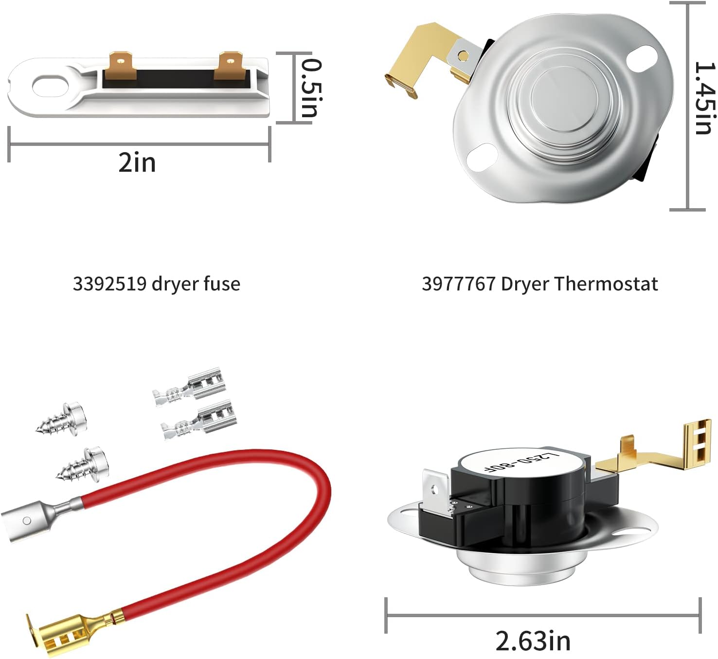 AMI PARTS 279838 w10724237 Dryer Heating Element -1 YEAR WARRANTY- Compatible for Whirlpool Kenmore Cabrio Roper Maytag Amana Admiral Dry