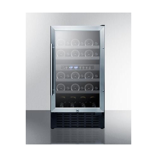 Summit SWC182ZCSS 18 Dual Zone Built-In Wine Cellar 28 Bottle in Stainless Steel